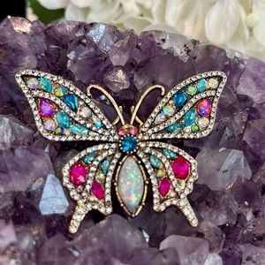 New bright butterfly rhinestone brooch